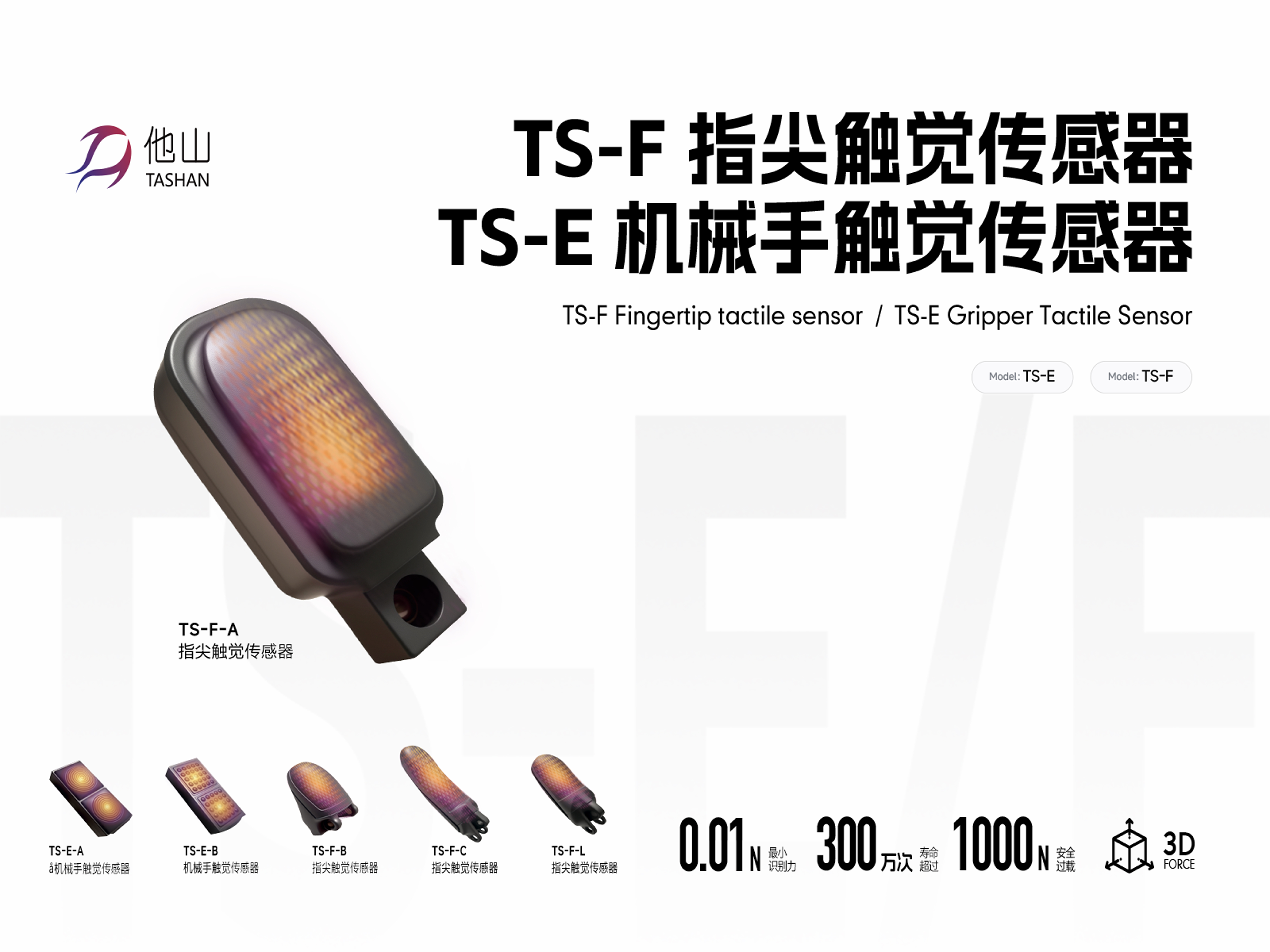 TS-F 指尖觸覺傳感器及TS-E 機械手觸覺傳感器